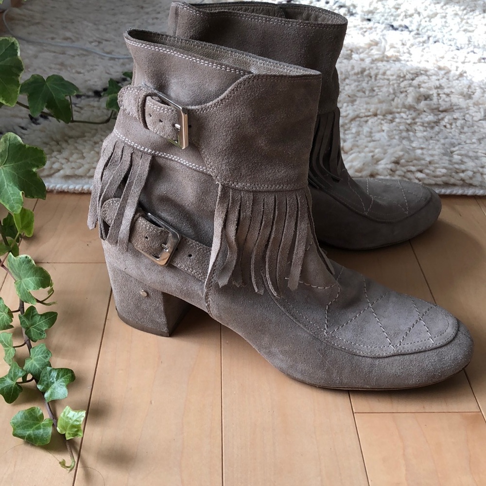 Fringed Suede Booties - Laurence Dacade Paris